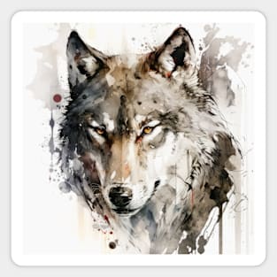 Wolf Portrait Animal Painting Wildlife Outdoors Adventure Magnet